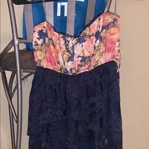 Dark Blue Lace with Floral